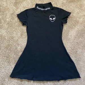 Take me to your leader mini dress in black